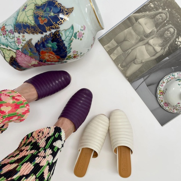 Beklina Ribbed Clog In Off White - Picture 3 of 5